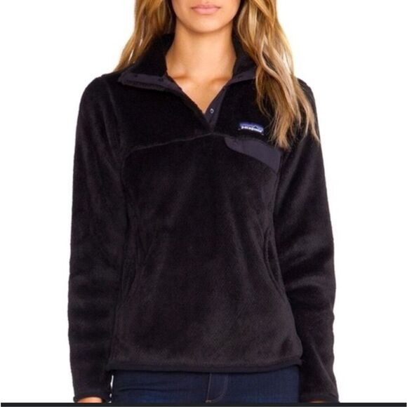 Patagonia Re-Tool Snap-T Fleece‎ Pullover Women's Size Small S Black Sweater - Picture 1 of 8